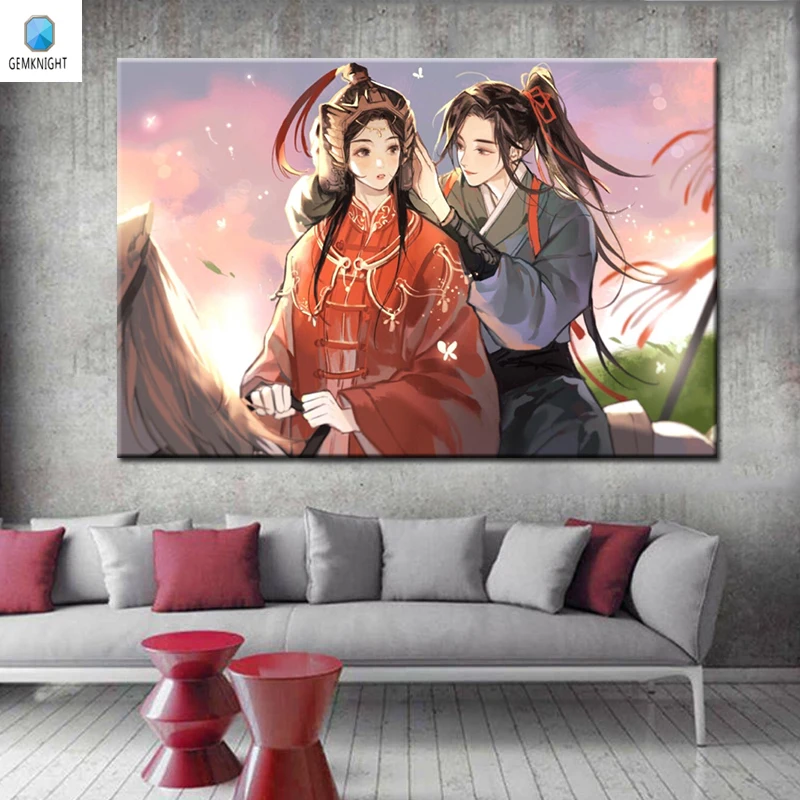 

Hand painted by numbers animation diy painting by numbers decoracion Traditional Chinese animation poster canvas painting