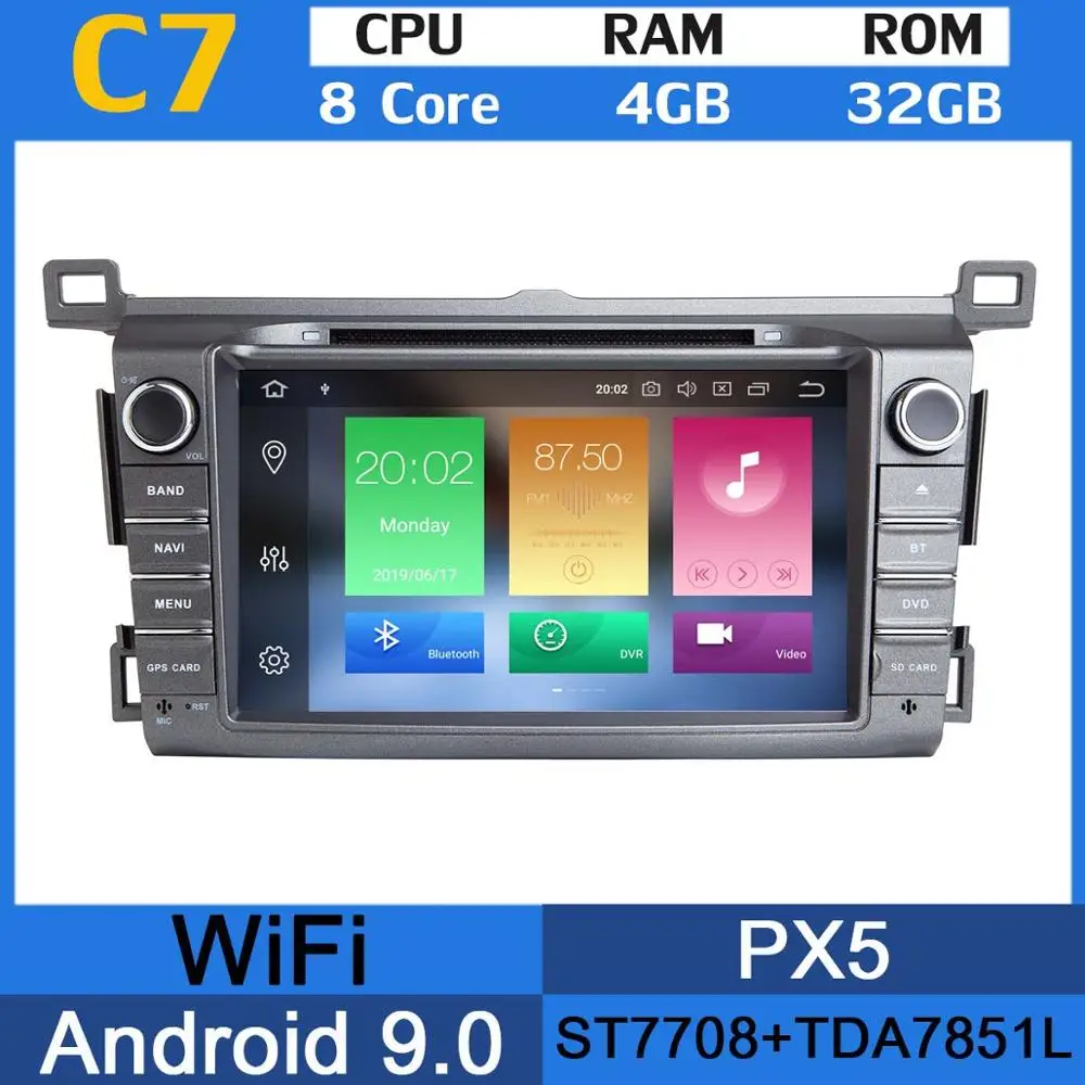 8Core 4G RAM 32G GB " PX6 4 Гб+ 64 ГБ Android 9,0 Автомобильный мультимедийный dvd-радио GPS для Toyota RAV4 для Toyota Previa RAV 4 2012 2013 DSP CarPlay - Цвет: 8Core 4G RAM 32G GB
