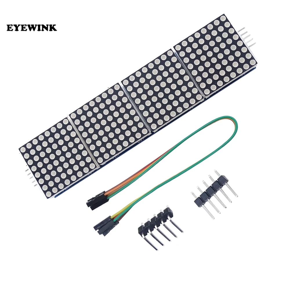 Модуль точечной матрицы MAX7219 для микроконтроллера Arduino 4 в одном дисплее с линией