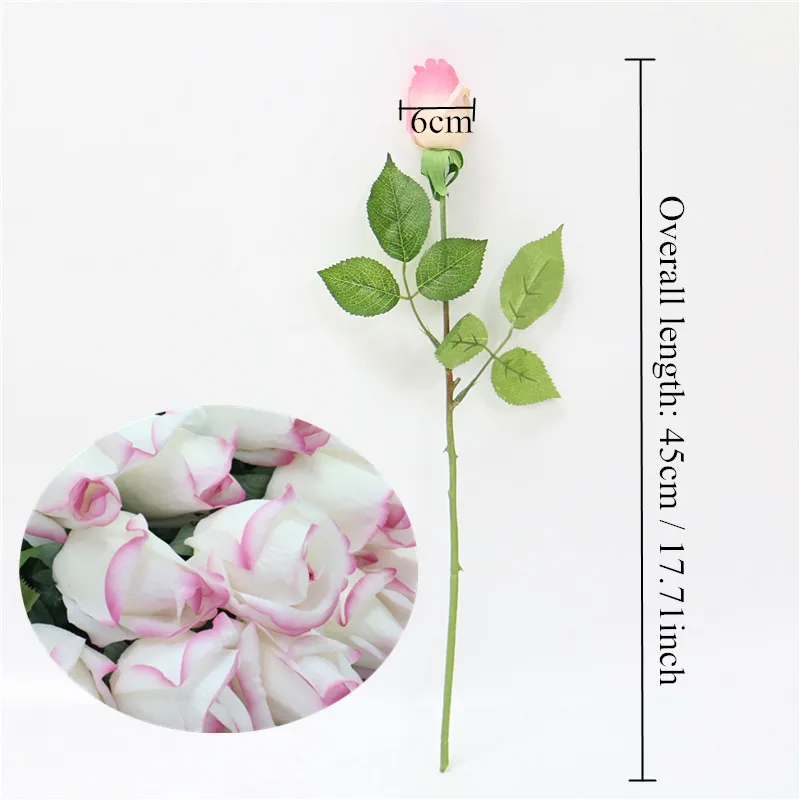 

15pcs/lot Artificial flower real touch Moisturizing Rose home decoration fake flower wedding bride bouquet Valentine's Day gift