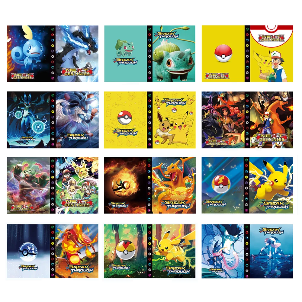 Carpeta de cartas de dibujos animados de Pokemon para ni&ntilde;os, libro de cartas de mapa de Anime, colecci&oacute;n de lista cargada, juguete para regalo, 240 Uds.-0