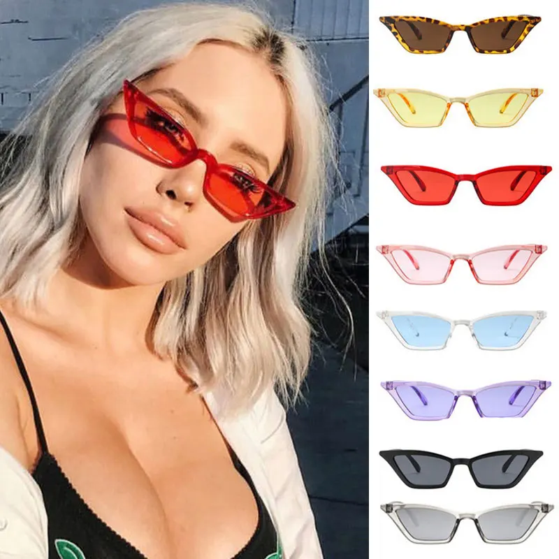 

Маленькие треугольные очки кошачий глаз, маленькие Винтажные Солнцезащитные очки для женщин 2020 фиолетовые, черные, красные очки «кошачий г...