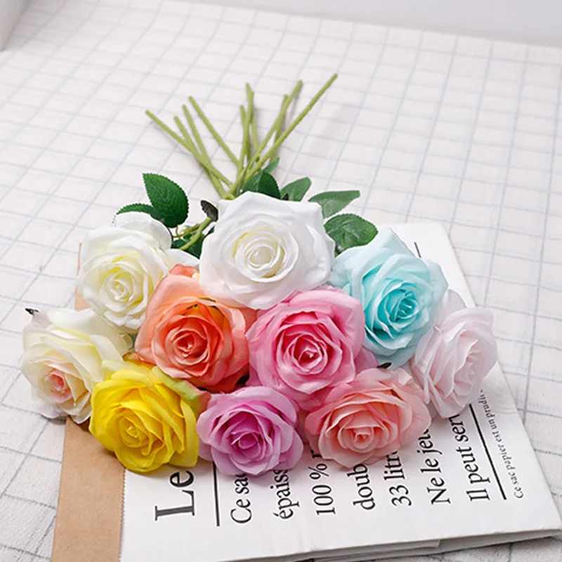 1 шт. романтическая роза искусственный цветок сделай сам красный белый цвет