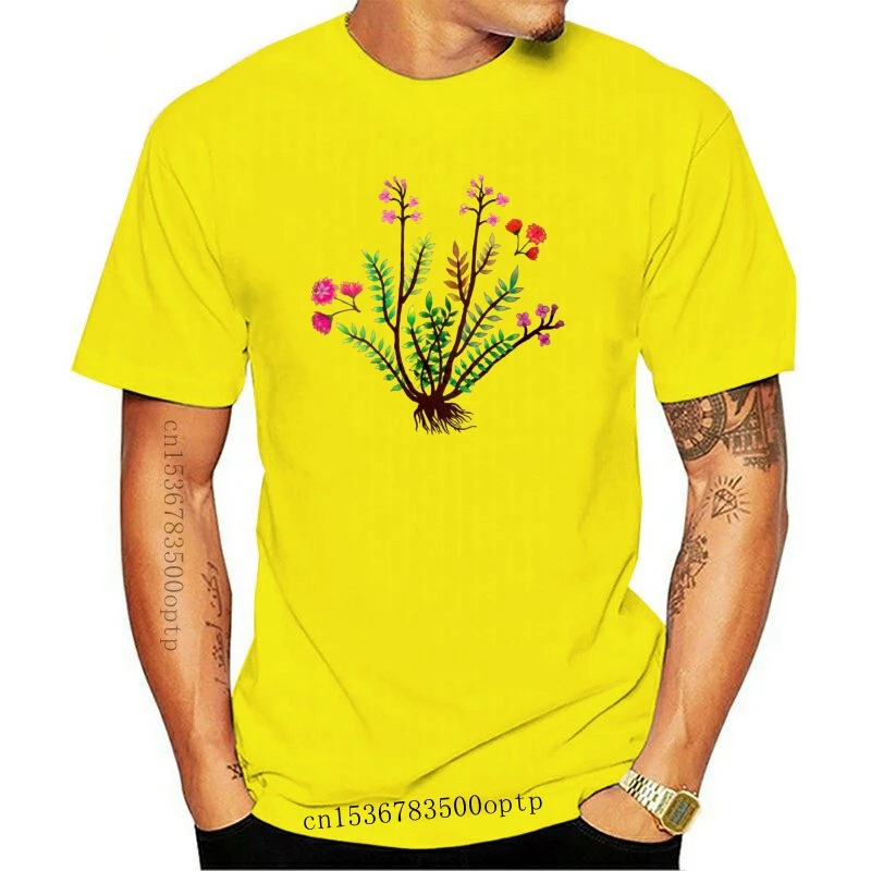 

Men Tshirt Old School Botanical Flowers Unisex T Shirt Women T-Shirt Tees Top