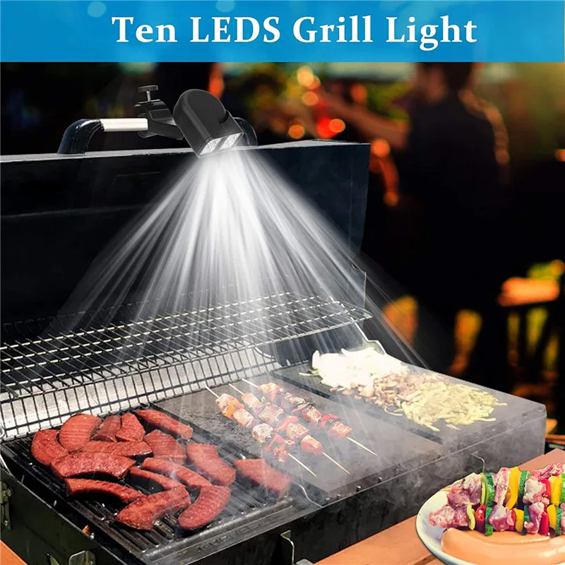 

Flexible Double Head Grill Lights Multifunctional Night Fishing LED Lamp BBQ Super-Bright Portable Rotatable Heat Resistant Tool