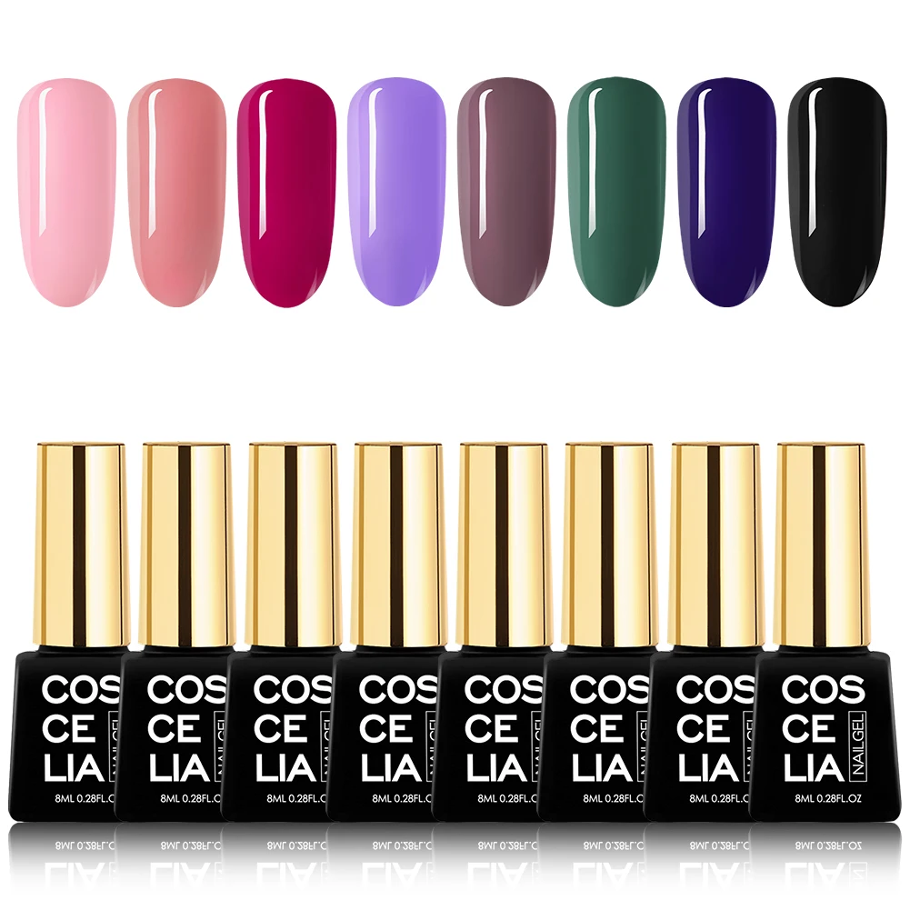 Gel Polish Kit 10 COSCELIA Комплект гель-лаков для ногтей Дизайн ногтей УФ светодиодный набор гелей для маникюра длительный Комплект гель-лаков для ногтей замочить - Цвет: Gel Polish Kit 10