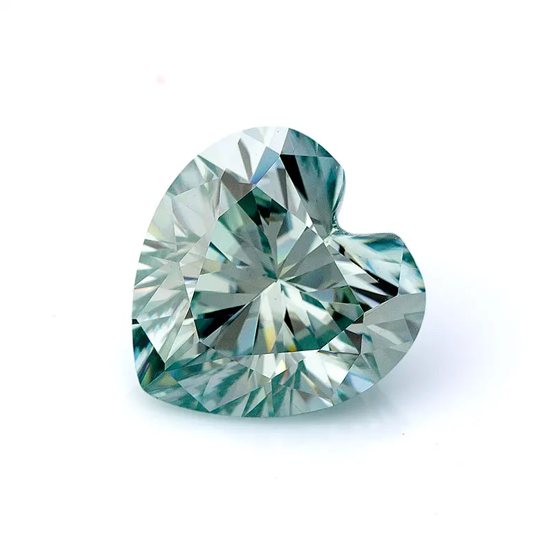 

6.5x6.5mm 2020 hot sale Light blue heart shape VVS1 loose moissanite supplier gemstone wholesale price factory direct supply
