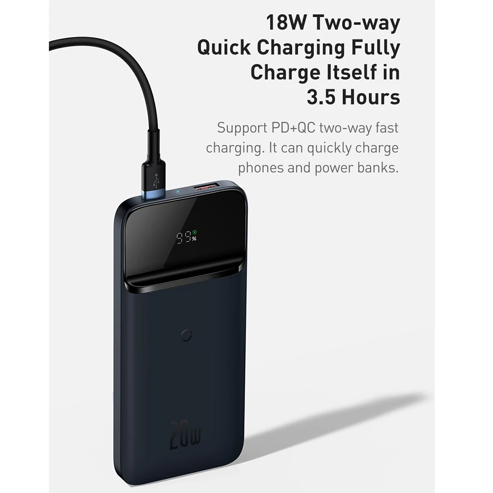 Baseus 10000 мАч Power Bank PD QC Быстрая зарядка Powerbank Беспроводная для Samsung iPhone 12 13 Магнитная