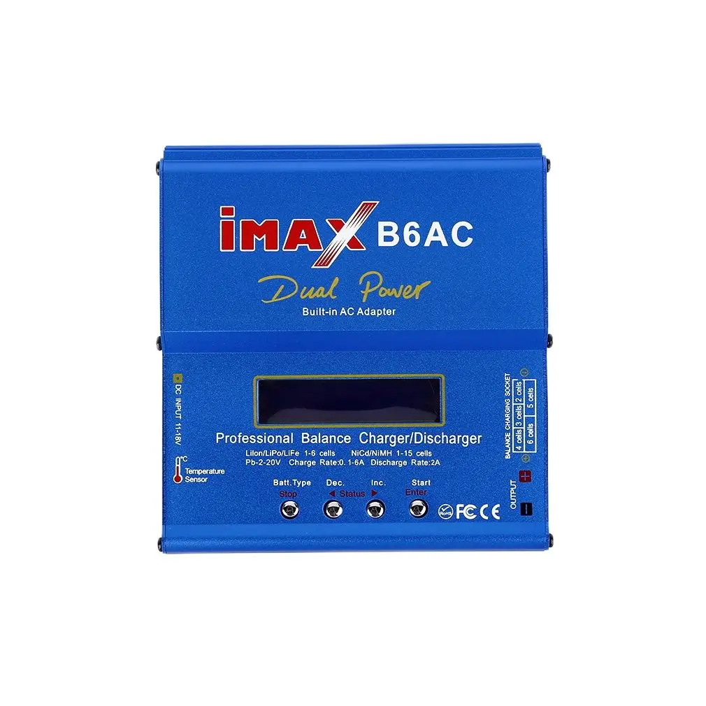 Купи IMAX B6 AC B6AC Lipo NiMH 3S/4S/5S RC Battery Balance Charger + EU/US/UK/AU plug power wire, новая распродажа за 1,754 рублей в магазине AliExpress