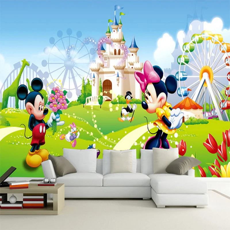 

Custom Mural Wallpaper 3D Cartoon Castle Fresco Girls Kids Bedroom Background Wall Painting Self-Adhesive Waterproof 3D Stickers