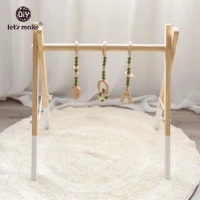 lets make 3pc baby teething hanging toy set wooden rattles toys for children stroller pendant baby bed bell rattle crib mobiles