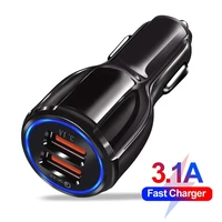 18W 3 1A Car Accessories Dual USB Digital Display Car Charger Portable Car Cigarette Lighter With LED Display Car Charger