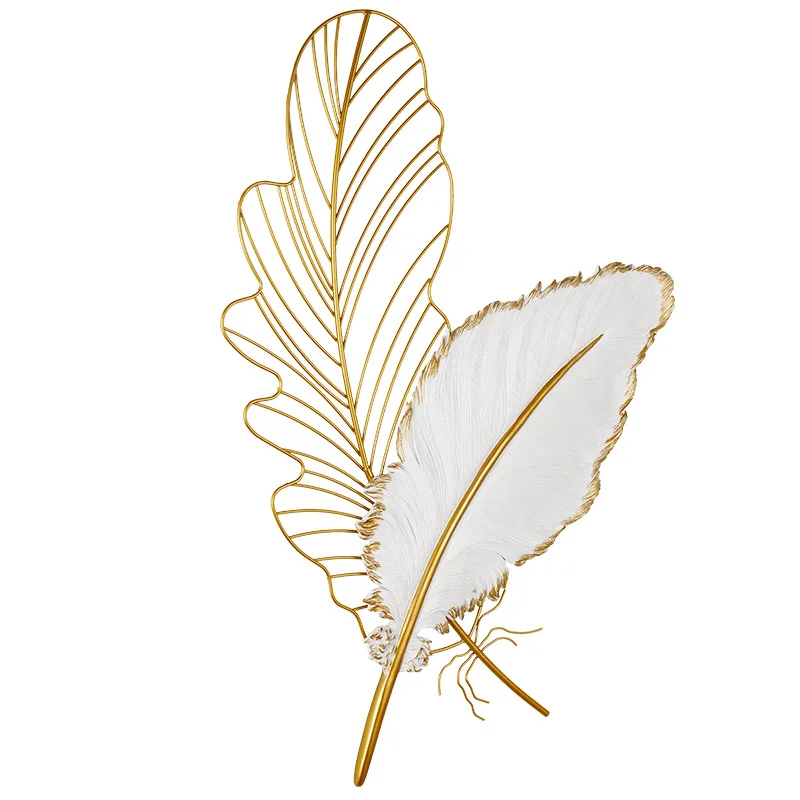 

Современный фон для гостиной с искусственными крыльцами, ТВ, 3D настенное украшение с железными перьями для ресторана