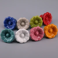 1pcs flower knobs ceramic vintage furniture handles cabinet pulls kitchen cupboard single hole drawer knobs for nursery room