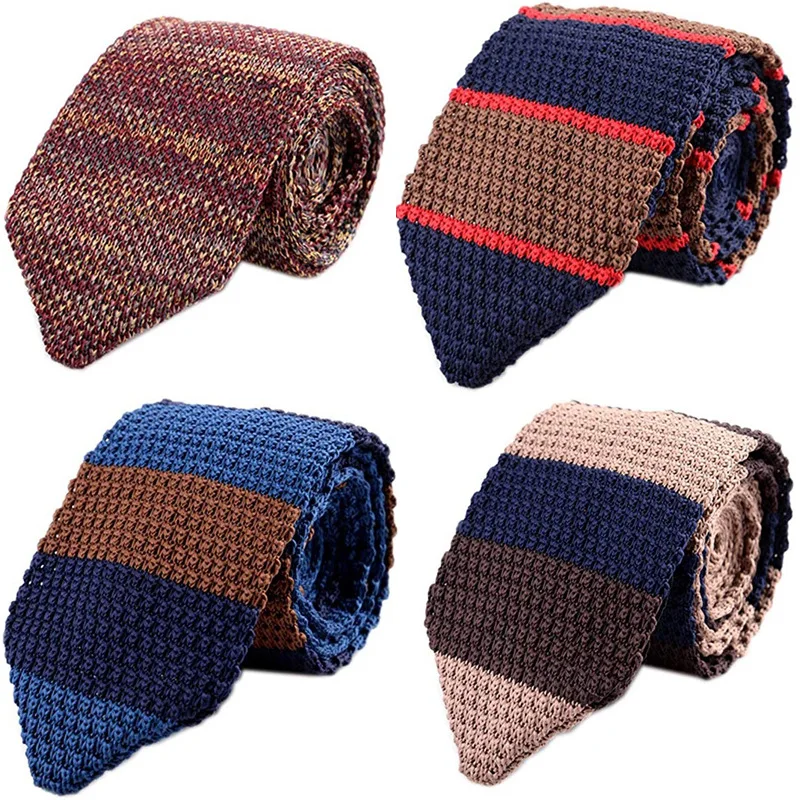 Новый британский стиль Вязаный Галстук 7 сантиметров шерсть стреловидный