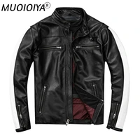 first layer cowhide genuine leather jacket mens racing suit cycling heavy motorcycle suit youth mens leather jacket