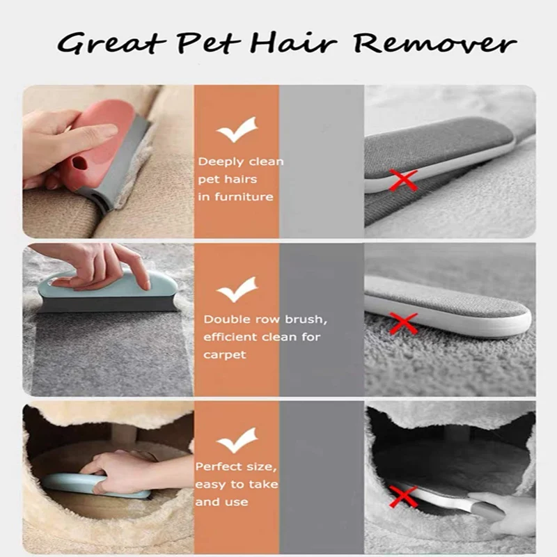 

Pet Hair Remover Brush Dog & Cat Hair Remover Reusable Sticky Hair Roller Bed Hair Cleaning Brush Roller