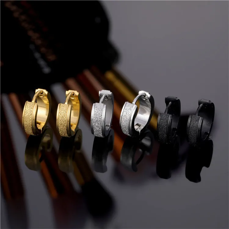 Мужские модные серьги-гвоздики из нержавеющей стали с пряжкой титановые