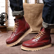 Cowhide Leather Mens Boots Hand-made Fashion Comfortable Casual Shoes for Mens Work Shoes Outdoor Ma