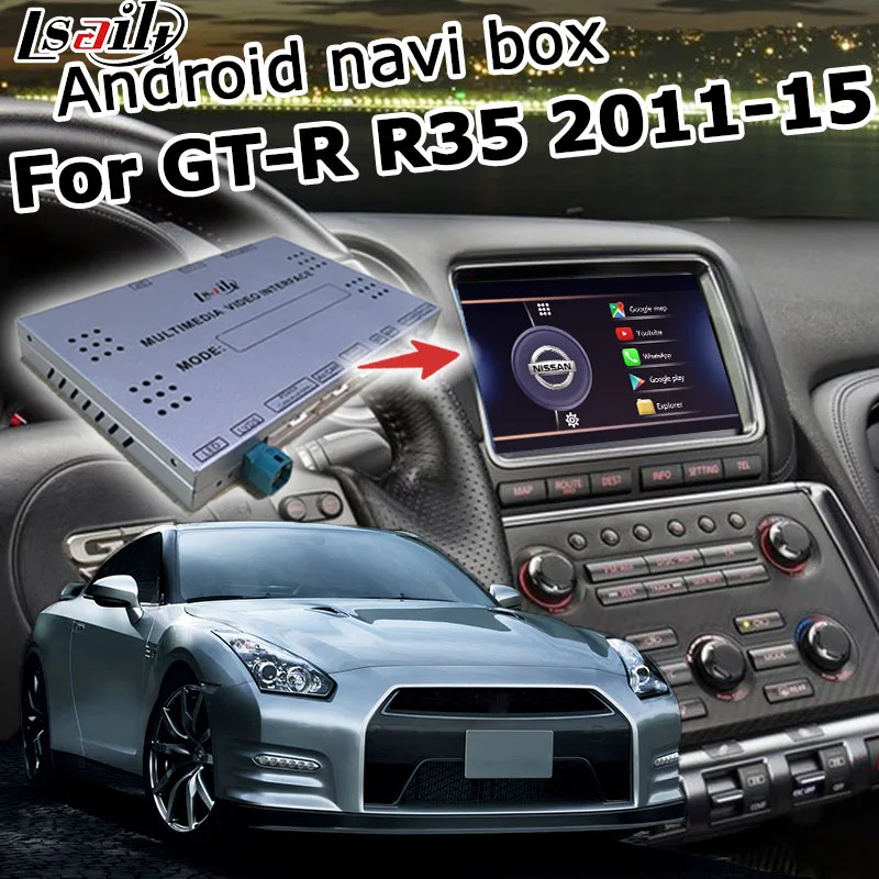 Lsailt Android / carplay интерфейс для Nissan GTR GT R R35 2011 2015 с youtube waze видео опционально|GPS