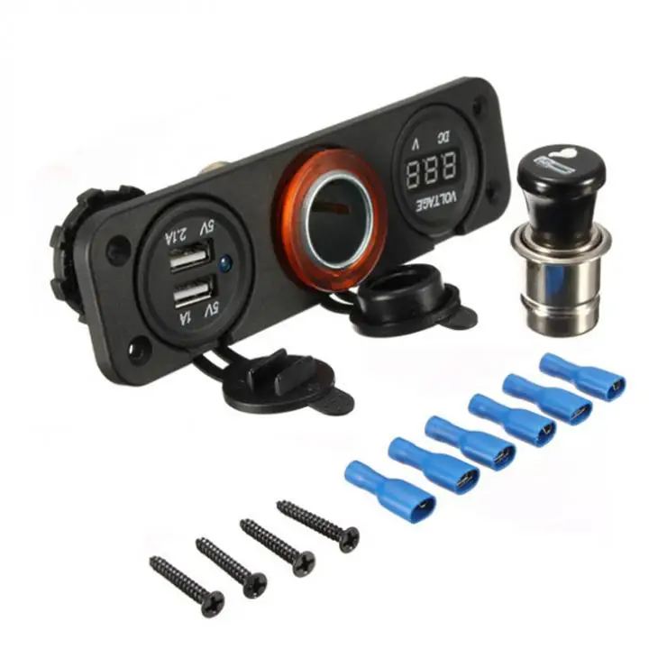 Двойной USB разветвитель для мотоцикла зарядное устройство адаптер питания +