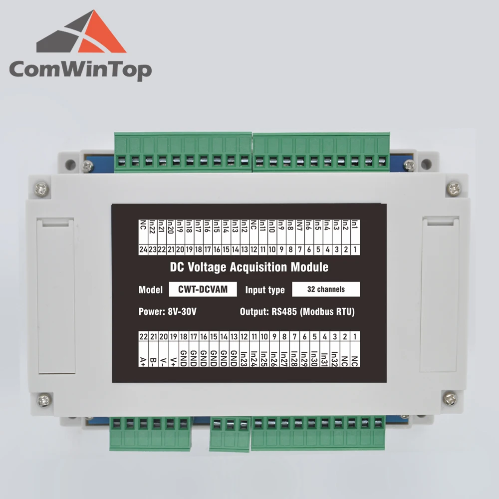 32-channel RS485 Modbus DC Voltage Acquisition Module