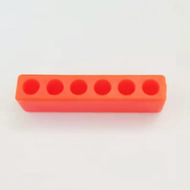

New 4mm 6 Holes Hex Shank Screwdriver Bit Holder Orange Plastic Screwdriver Head Bits Storage Drill Bit Stand Storage, 50Pcs/lot