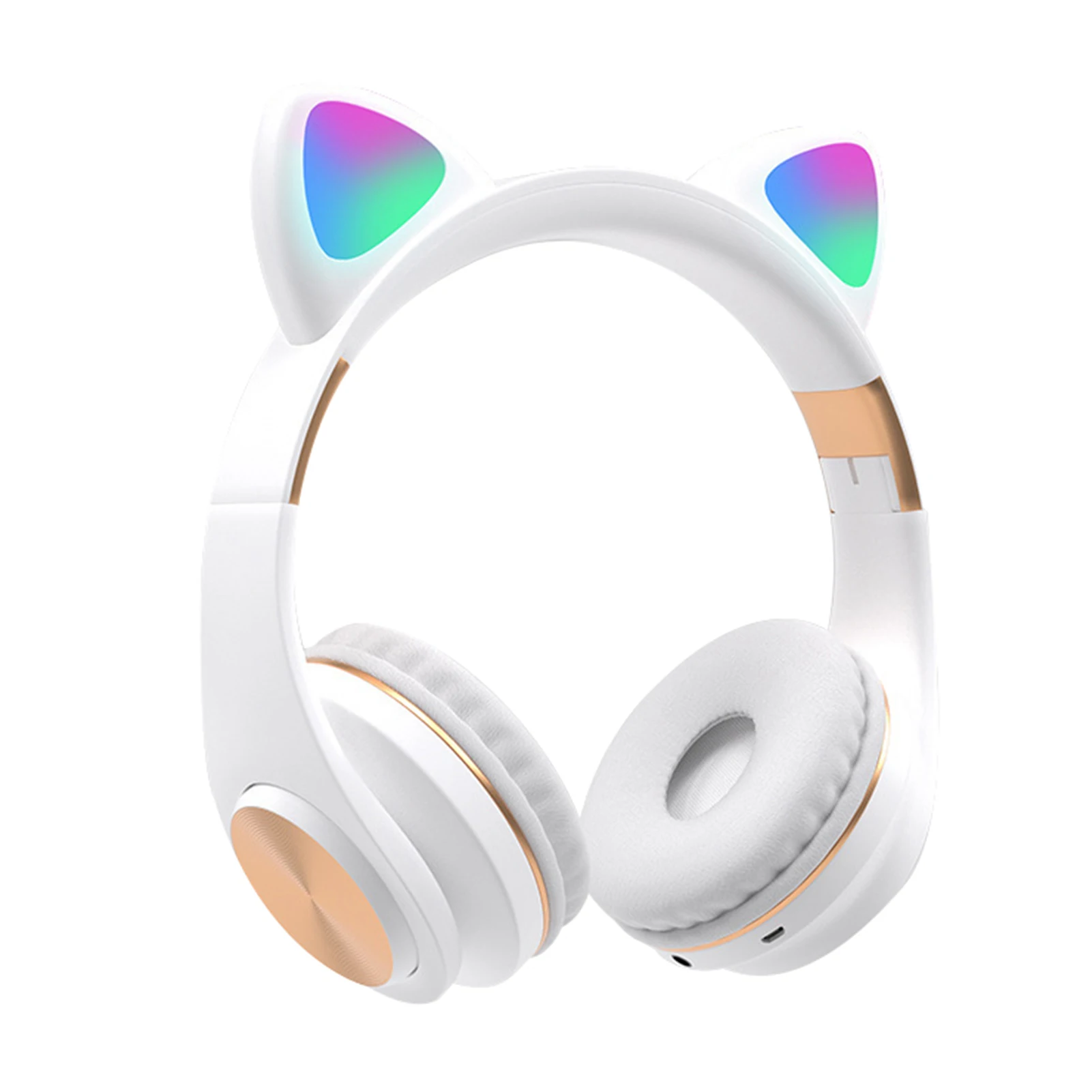 

HIFI Glowing Portable Cat Ear Foldable Wireless Headset With LED Light Stereo Sound Noise Cancelling Gaming Cute Gift