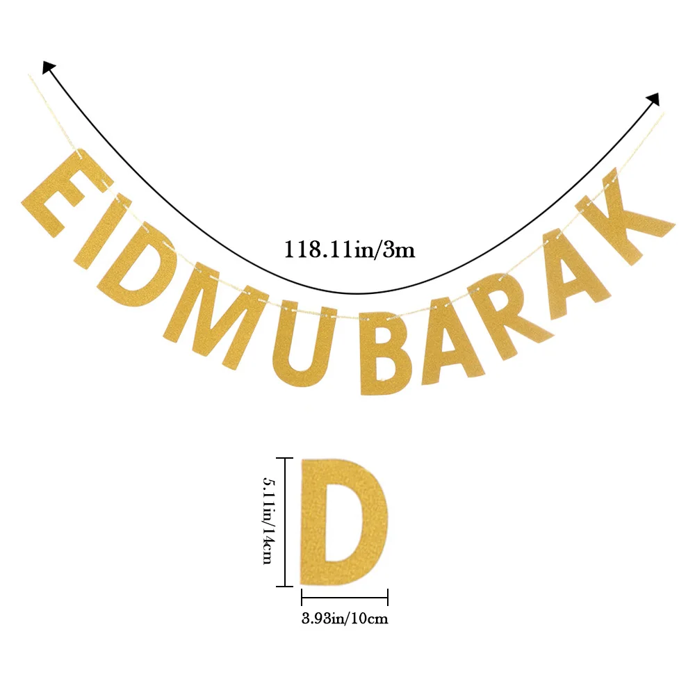 Новинка 2022 бумажный баннер EID MUBARAK Рамадан Декор для дома гирлянда мусульманский