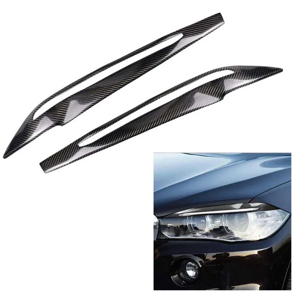 

Car Styling Headlight Trim Decorative Stickers Carbon Fiber Decorative Decals for X5 F15 2014-2017