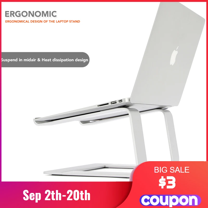 Съемная подставка для ноутбука держатель компьютера охлаждающая MacBook Pro Air 11 17
