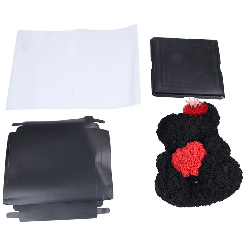 40 см Мишка Тедди с короной в подарочной коробке из роз искусственный цветок