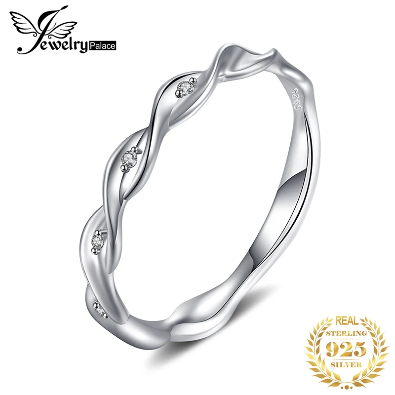 JewelryPalace Бесконечность Love кубический цирконий Плетеный скрученный волна