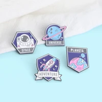 astronaut universe planets space rocket enamel pins adventure brooches for friends lapel pin cartoon badge jewelry gifts custom