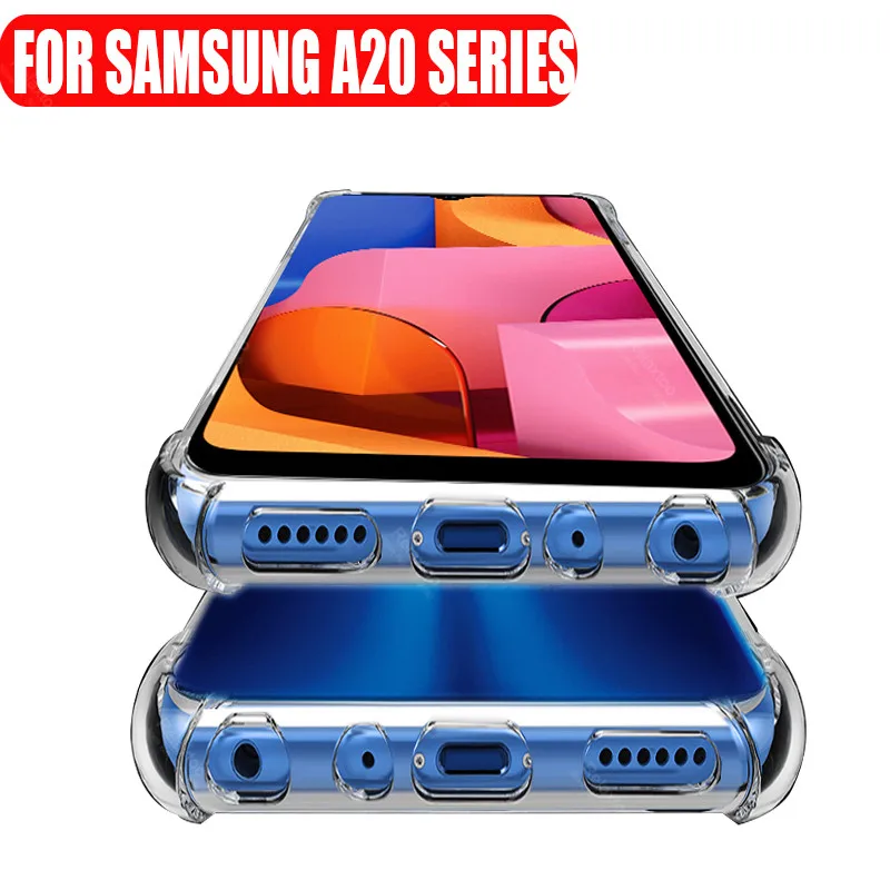 Чехол для samsung galaxy a20 s a 20 e 20e противоударный прозрачный мягкий чехол с подушкой