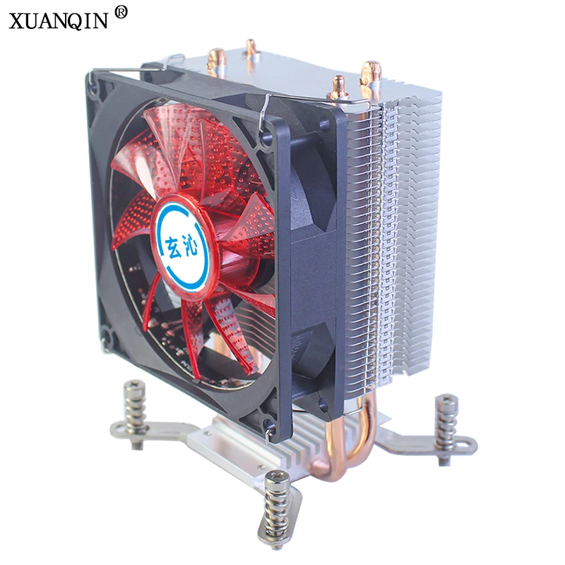 

Cooler PC Accessories Mining For Intel Xeon Processor Cooling System 2 Heatpipe Aluminum Tower Carry RGB Red Light Quiet 9cm Fan