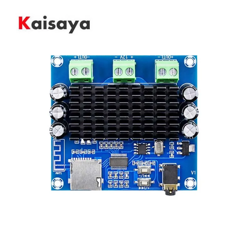 

TDA7297 Bluetooth 5.0 digital Power amplifier board 15W *2 Wireless Stereo Audio AMP Module Support TF Card AUX C5-017