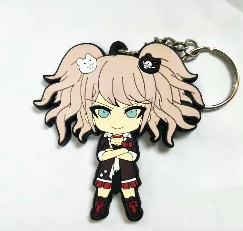 Японский мультфильм Danganronpa ПВХ брелок джунко эношима monokuma модная Веселая кулон breloczek сделать kluczy кольца для ключей подарок детям игрушки