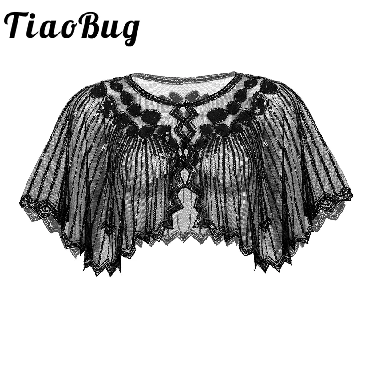 Женская накидка с пайетками элегантная шаль бисером вечерняя для невесты болеро