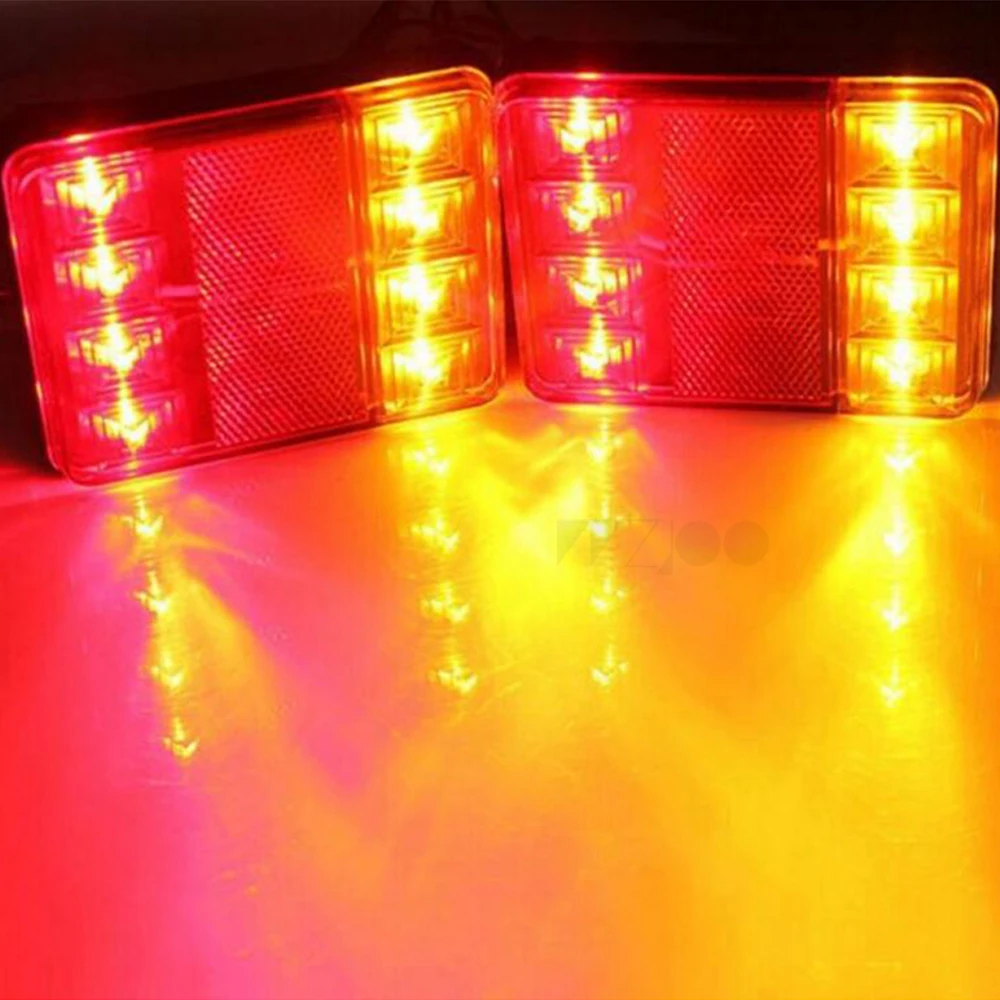 2 шт. Водонепроницаемый 8 светодиодный задний светильник для автомобиля