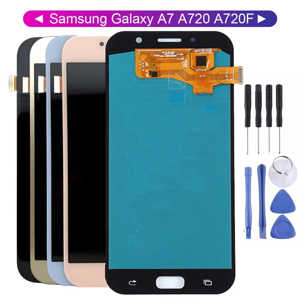 TFT для Samsung Galaxy A7 2017 A720 Lcd A720F SM ЖК дисплей сенсорная панель в сборе детали|Экраны