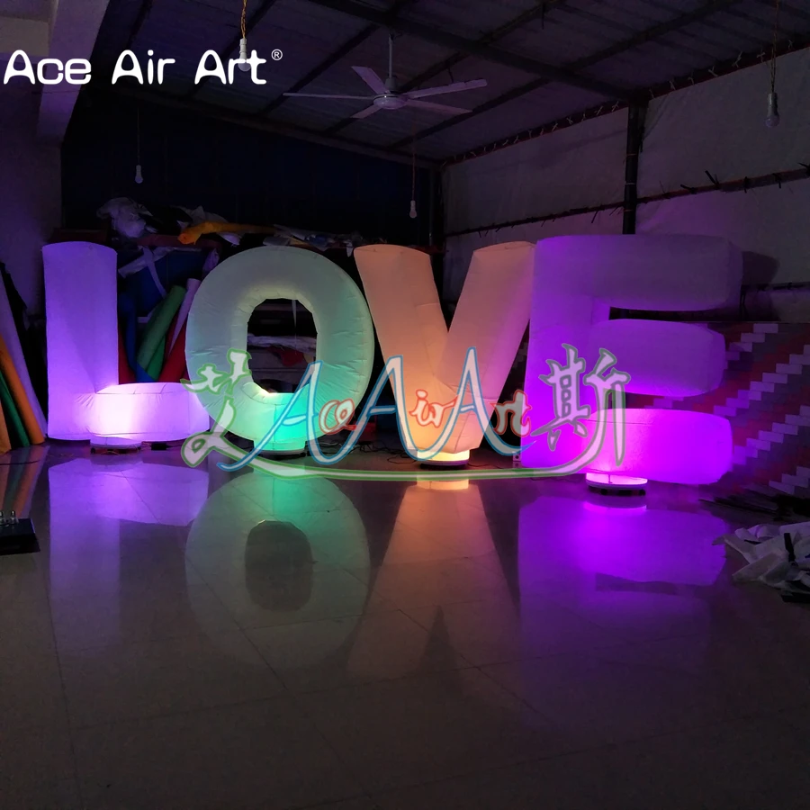 

Beautiful 4 Letters Inflatable Love Character With Lights For Valentine's Day/Advertising/Party Decoration Made By Ace Air Art