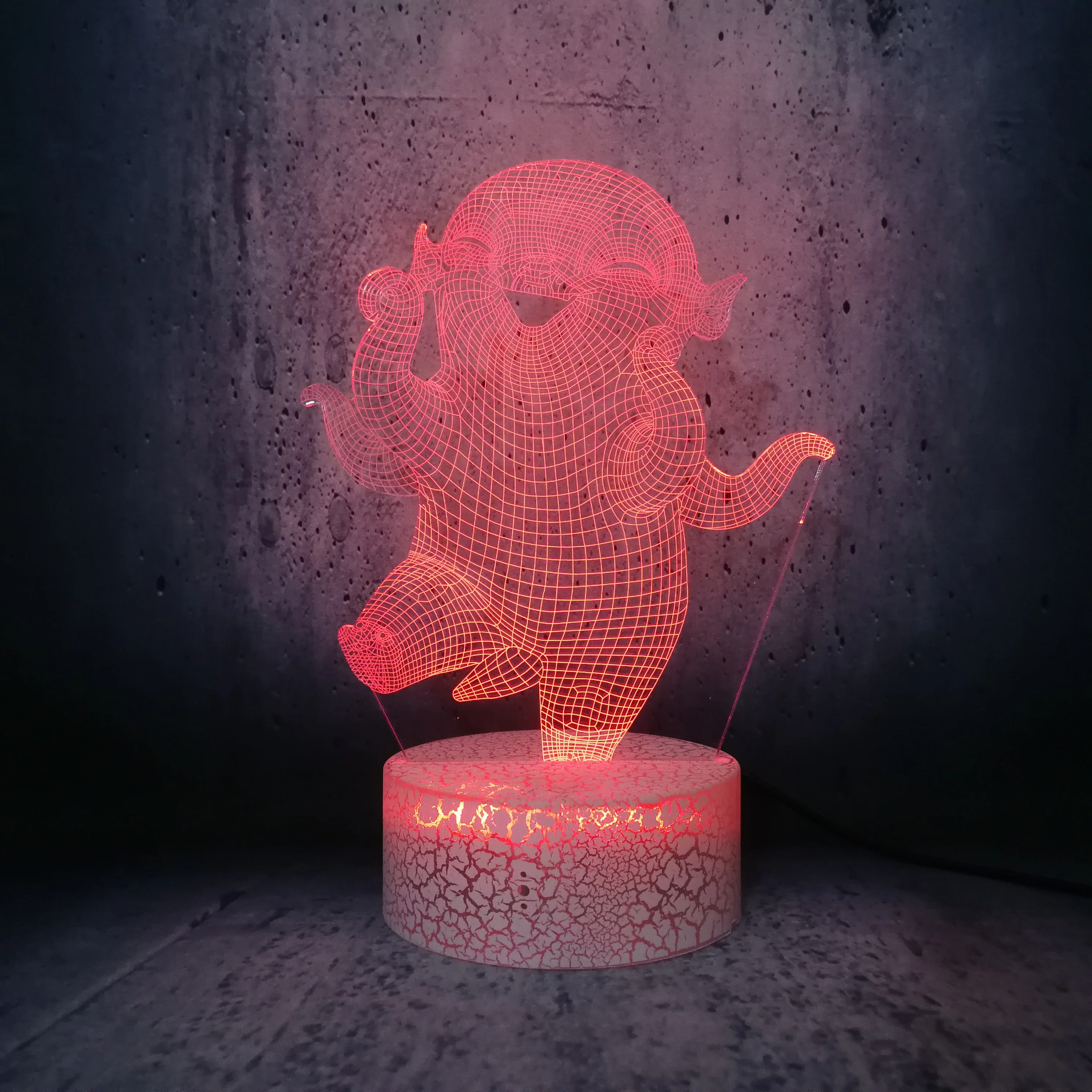 Китайский мультфильм горячий фильм роль милый Wuba 3D Светодиодная лампа маленький