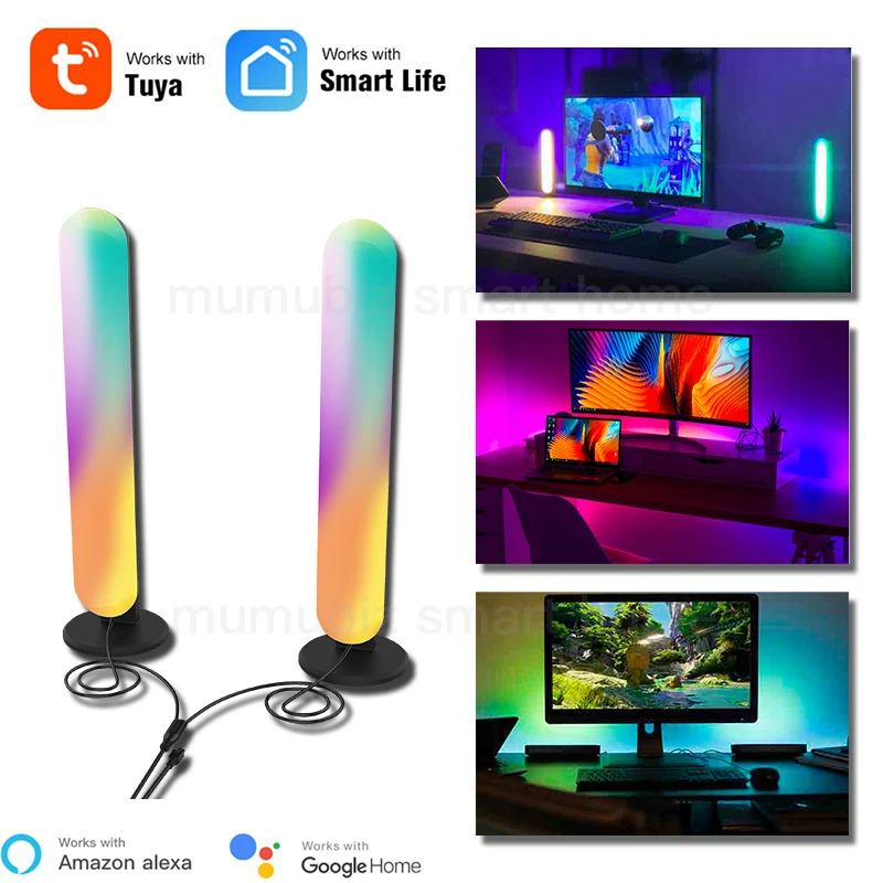 Tuya Smart WiFi + ИК цифровой музыки СИД окружающего светильник умный светодиодный бары