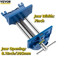 vevor woodworking bench vise desk clamp wood vise guide rods w lever 9in jaw bed metal clip front screw fixed vice repair tool