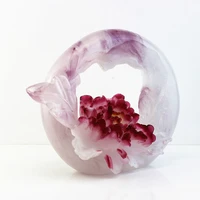 fengming cristal personalizado de 475 kg flor de peon%c3%ada blanca roja artesan%c3%adas para decoraci%c3%b3n del hogar u oficina