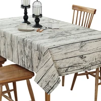 retro wood grain printed cotton sheets towel table rice cotton linen tablecloth decorative cover kitchen home decoratio