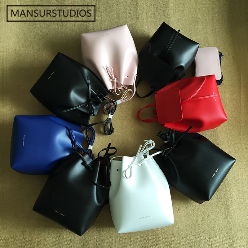 Новейшая сумка мешок MANSURSTUDIOS женская через плечо Mansur из натуральной кожи Дамская