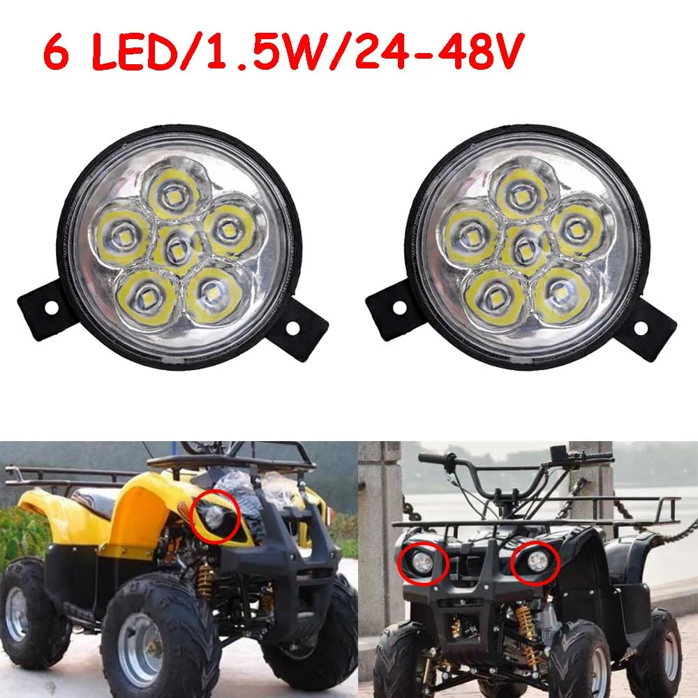 1 Pair 24V-48V 1.5W Headlight For Mini ATV Electric Scooters Taotao 49cc 50cc 70cc 90cc 110cc