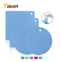 ydeapi silicone holder mat kitchen heat non slip resistant trivet pot tray straightener insulation mats with rich colors